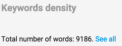 Keywords density
