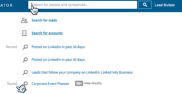 linkedin sales navigator find saved searches